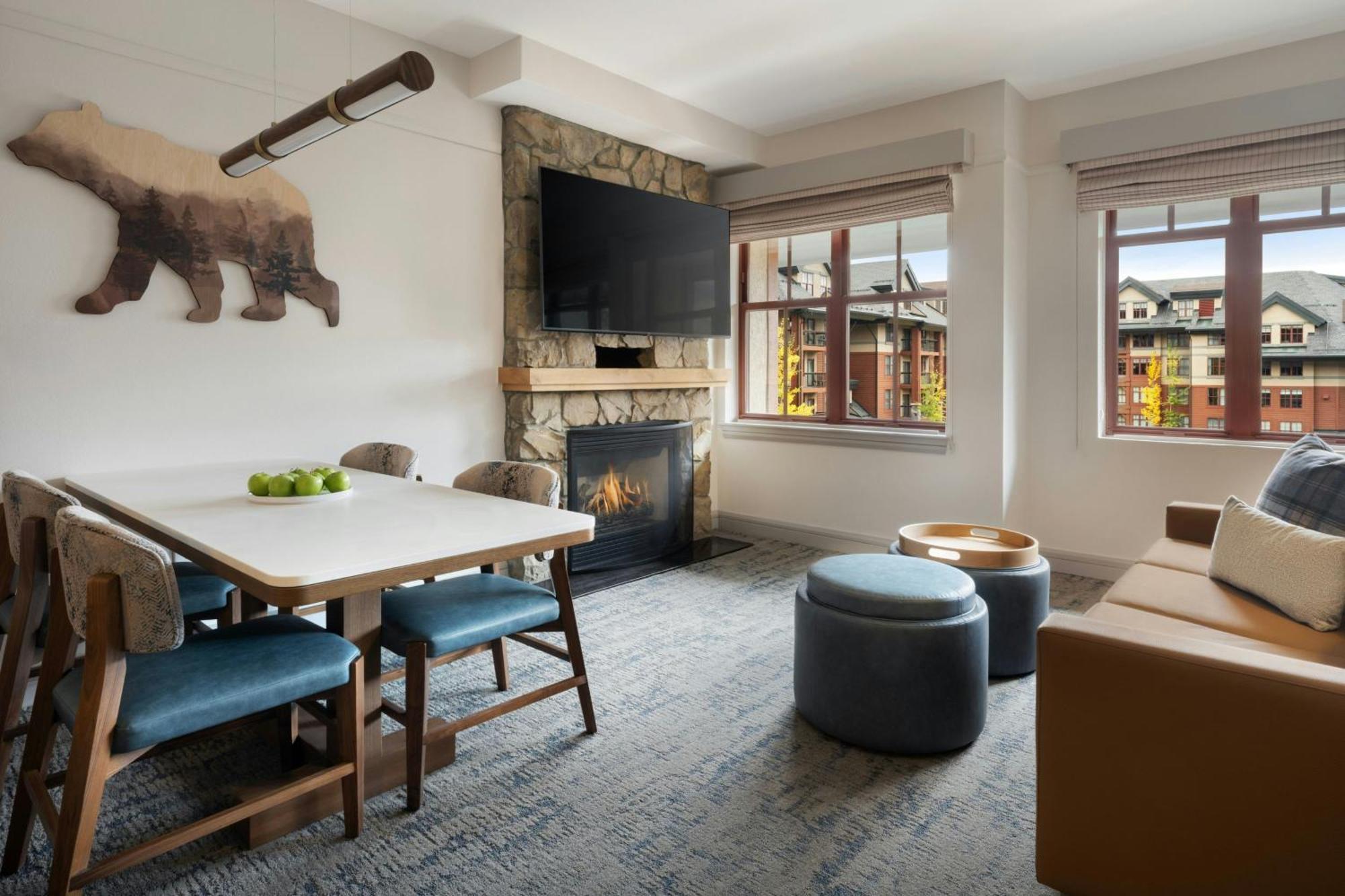 One-Bedroom Villa Fireplace